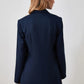 Navy Blue Button Detailed Oversize