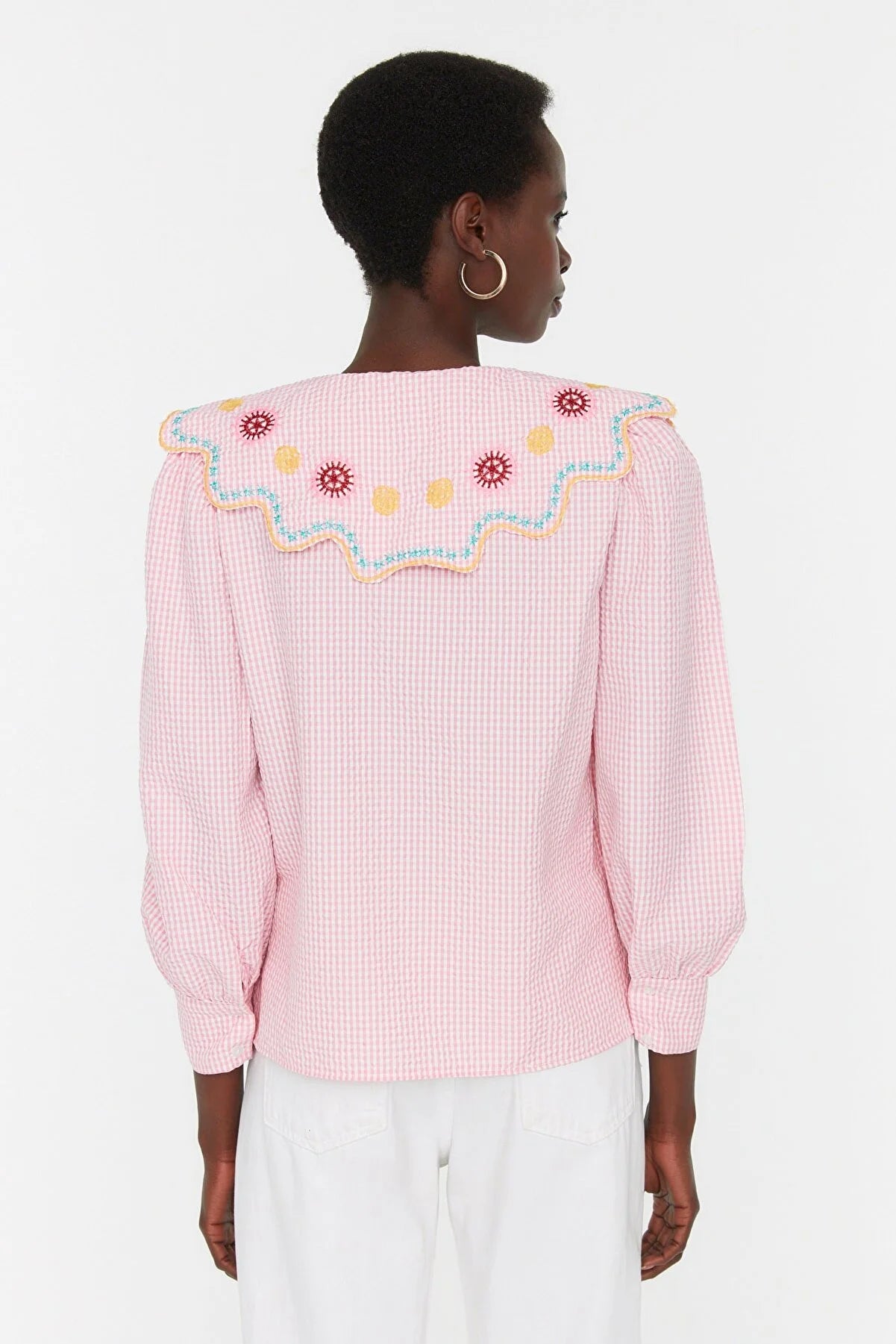 Pink Collar Detailed Shirt